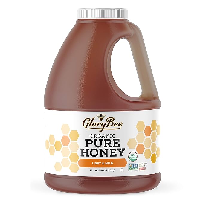 Glorybee Organic Light &amp Mild Honey 100% US Grade A Honey 5lb