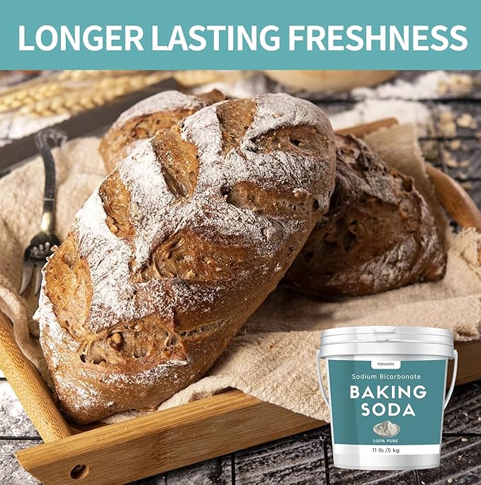 1.1Gallon (11lb) Baking Soda Powder Bulk Premium Sodium Bicarbonate Powder 100% Pure Used for Bread Cookies and Other Baked Goods Also Can Clean and Deodorize