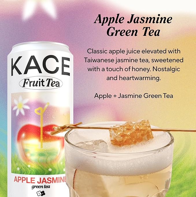 Jasmine Iced Tea with Apple Tea Drink - Refreshing Apple Juice Infused with Jasmine Tea &amp Honey Crisp Tart &amp Floral Blend - Perfect for Everyday Organic Herbal Tea and Daily Refreshment -