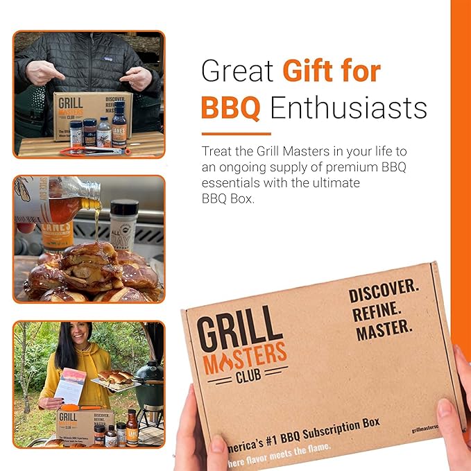 Grill Masters Club The Grate Tailgate BBQ Box | Premium BBQ Spices Sauces and Seasoning for the Ultimate Grill Master | Essential for Cooking Grilling and Smoking | Perfect Grill Gift for Men &amp