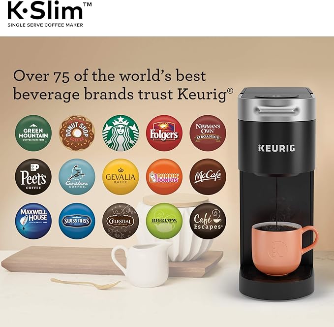 Keurig K-Slim Maker with Green Mountain Coffee Roasters Favorites Collection Variety Pack 40 Count