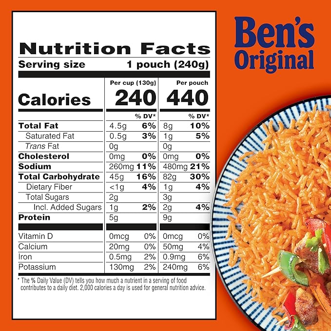 BEN'S ORIGINAL Ready Rice Tikka Masala Flavored Rice Easy Dinner Side 8.5 oz Pouch