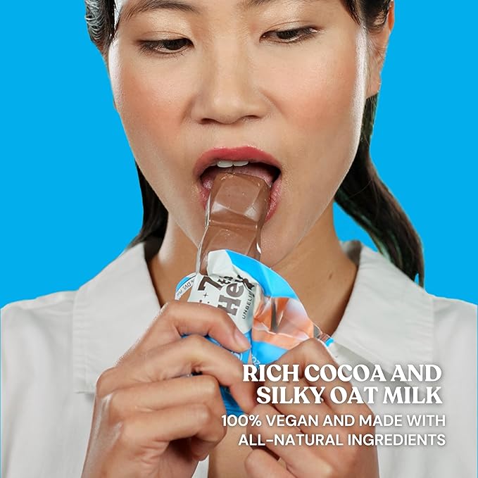 7th Heaven Vegan Oat Milk Chocolate Snack Bars: Caramelized Coconut - (1.6 oz - 6 Pack) Healthy Chocolate Perfect Valentines Gift For Your Loved Ones 100% Dairy Free Non GMO Kosher Parve Cruelt