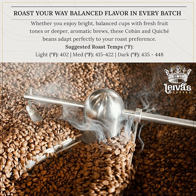 Leiva’s Unroasted Green Coffee Beans (1kg) – Coban/Quiche Single Origin Coffee w/Floral &amp Fresh Fruit Notes – Washed Shade Grown Organic Guatemala Beans – Balanced Whole Bean Unroasted Blend