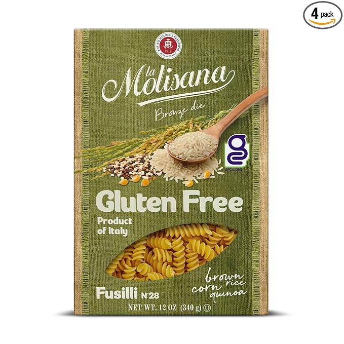 La Molisana - Imported Italian Gluten Free Fusilli (4)- 12 oz. Pkgs