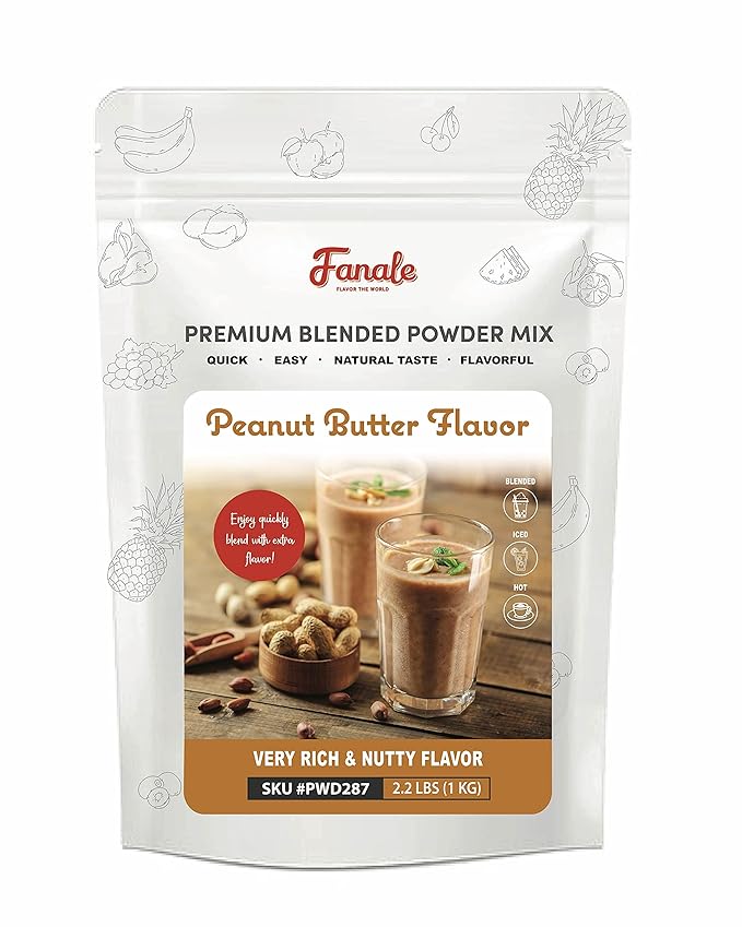 Fanale Premium Peanut Butter Bubble Tea Flavoring Powder | Perfect for Baking Smoothies Desserts and Drinks | Instant Flavoring Powder for Boba Milk Tea - 2.2 Pounds (Pack of 1)