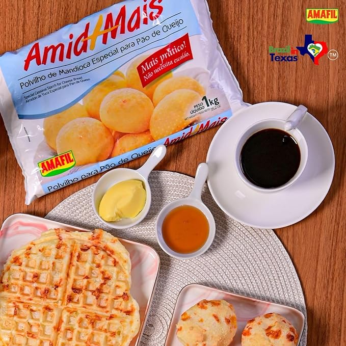 Mistura preparada para Pao de Queijo Brasileiro Amafil 1 kg - Pack of 2 x 1Kg - Brazilian Mix Cheese Bread