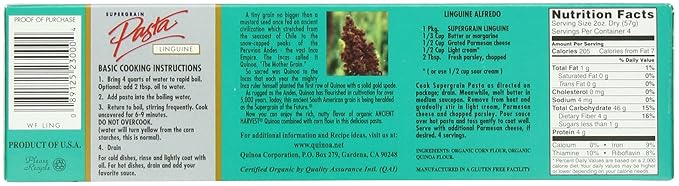 Ancient Harvest Organic Quinoa Pasta Linguine 8 Ounce (Pack of 12)