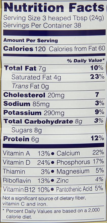 Peak Whole Milk Powder 2 Pound (900g) Can - European Milk from Holland rBST Free Full Rich Flavor Dissolves Instantly Long Shelf Life Premium Full Fat Quality