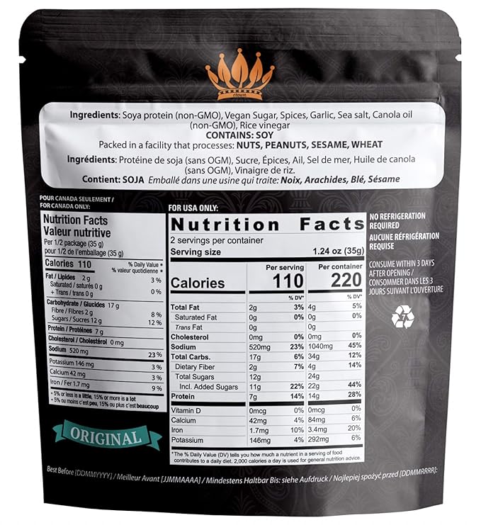 Noble Jerky – Vegan Jerky Variety Pack Plant-Based High Protein Snack 14g Protein Per Bag Vegetarian Non-GMO Meat-Free 5 Pack (2.47oz Bags) (BBQ Teriyaki Chipotle Original Hickory)