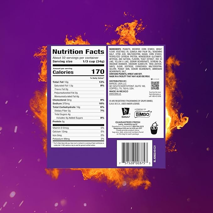 Takis Fuego Hot Nuts 12 pc / 3.2 oz Snack Size Box Hot Chili Pepper &amp Lime Flavored Extreme Spicy Double-Crunch Peanuts
