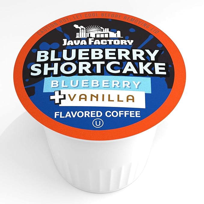 Java Factory Coffee Pods Blueberry Flavored Coffee for Keurig K-Cup Brewers Blueberry Shortcake 40 Count