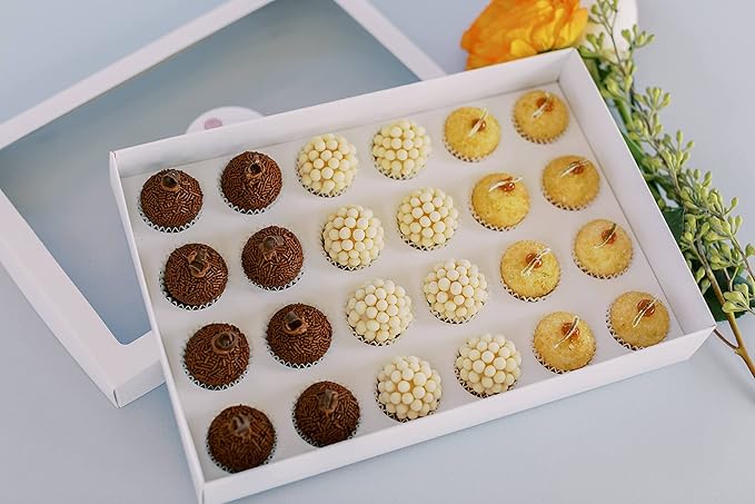 Handcrafted Gourmet Brigadeiro | Truffle Assortment - Gift Box - Valentine's Day - Mother's Day - Flavors Include: Guava Cheesecake  Creme Brulee  Chocolate  Coconut  Lime &amp Dark Chocolate La