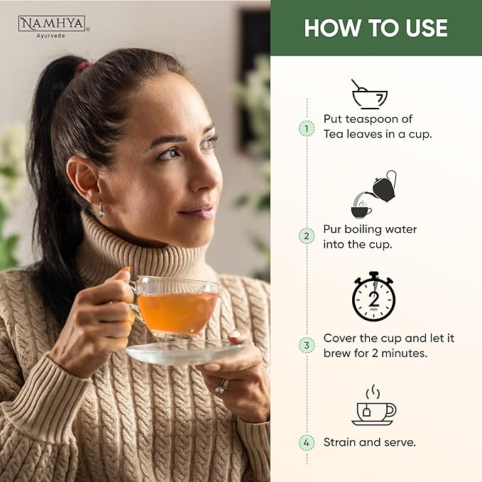 Namhya Ayurveda Lungs Cleanse Tea for Better Respiratory Health Clear Breathing Cough &amp Congestion - Herbal Lung Detox Tea with Tulsi Dry Ginger &amp Mulethi for Smokers – 25 teabags