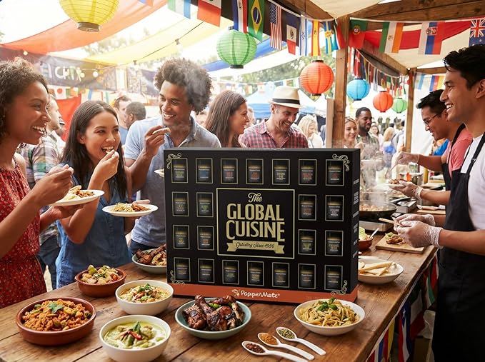 Global Spice Gift Set – 22 Gourmet Seasonings from Around the World in Plastic Jars – Premium Gift Box for Foodies Home Cooks &amp Travelers – All-Natural Small-Batch Flavorful World Spices
