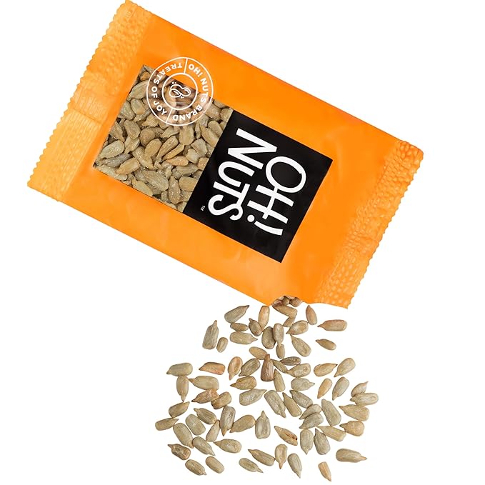 Oh! Nuts Sunflower Seeds Roasted Salted Individual Nut Snacks for On-the-Go - 12 Convenient Nut Snacks for School - Bulk Nuts Variety - Individual Packs (1.5 oz Each)