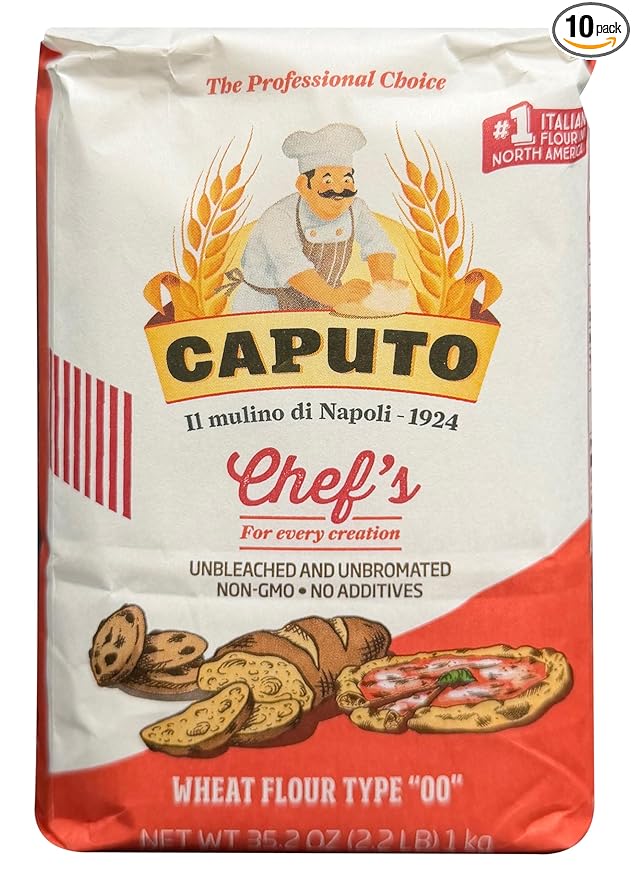 Antimo Caputo Chef's Flour 2.2 LB (Case of 10) - 22 LB Total - Italian Double Zero 00 Flour - Soft Wheat for Pizza Dough Bread &amp Pasta