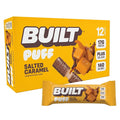 BUILT Bar Puff Protein Bars - Salted Caramel - 17g Protein Snack Bars with Collagen - Calorie Conscious &amp Gluten Free - 12 Count