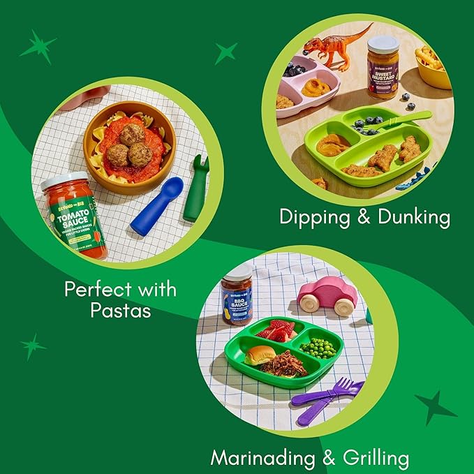 Beyond the Bib All Natural Toddler Sauces for Picky Eaters - Hidden Vegetables No Added Sugar Quick &amp Healthy Mealtime Solution - For 24+ Months (Tomato BBQ Sweet Mustard)