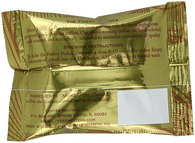 Coffee Masters Perfect Potful Turtle Sundae Ground Coffee 1.5-Ounce Packets (Pack of 12)