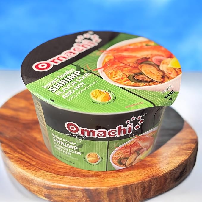 Asia Style Instant Noodles (2 CASE SET OMACHI SHRIMP SOUR AND HOT NOODLES)