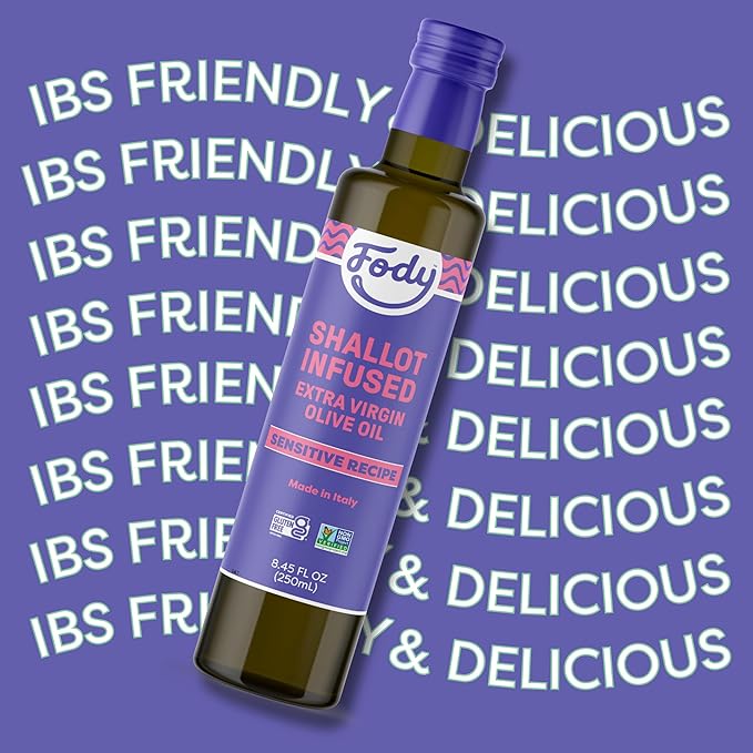 Fody Foods Shallot Infused Extra Virgin Olive Oil 8.45 Oz Low FODMAP Certified Gut &amp IBS Friendly Cold-Pressed Vegan Non-GMO Gluten Free Made in Italy