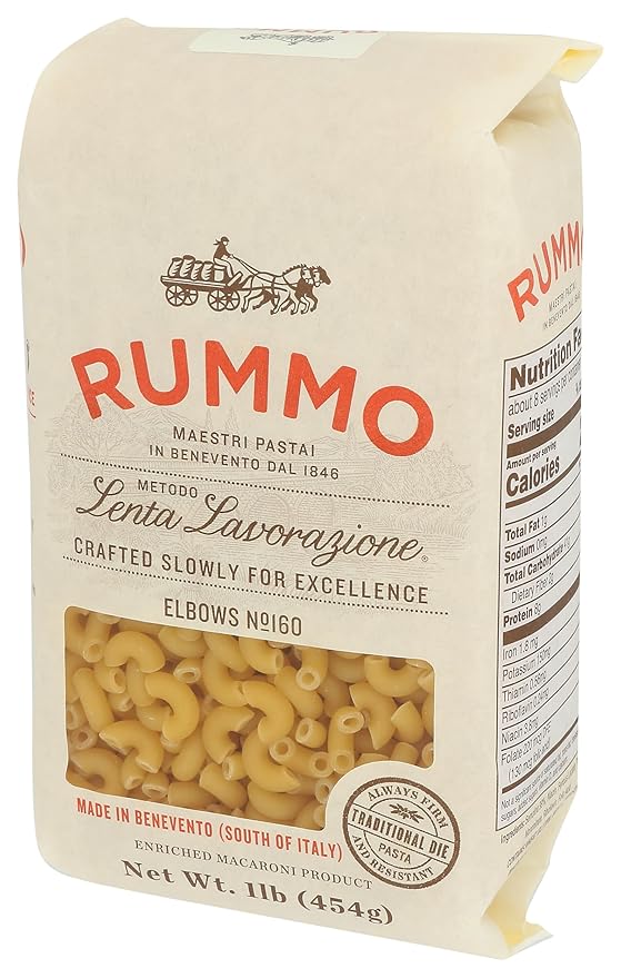 Rummo Elbows Pasta N.160 - Elbow Macaroni Noodles Elbow Noodles Durum Wheat Italian Psta Dry Psta - 16 Ounce (Pack of 12)