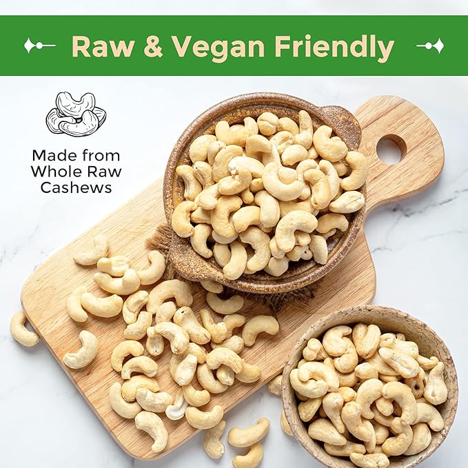 Sincerely Nuts - Raw Cashews Whole and Unsalted | Healthy Snack Source of Protein | Keto and Paleo Friendly Gourmet Quality Vegan | Cashew Nuts 2(LB) Bag
