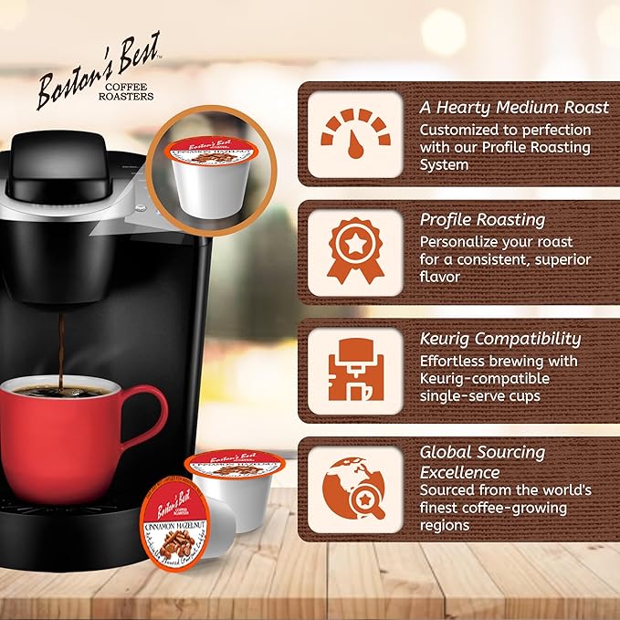 Boston’s Best - Cinnamon Hazelnut Delicious Gourmet Coffee Compatible with Keurig Coffee Maker - 42 Count (Pack of 1)