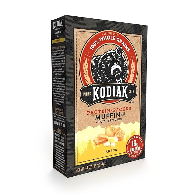 Kodiak Cakes Muffin Baking Mix Banana High Protein 100% Whole Grains (Pack of 6)
