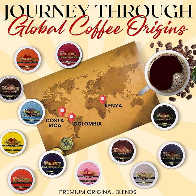 InfuSio Coffee Pods Variety Pack – 96 Count 12 Crafted Medium &amp Dark Roast Blends and Artisan-Inspired Flavors Like Bourbon Pecan &amp Butter Toffee Revival Roaster Collection Compatible with