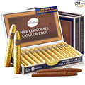 Madelaine Premium Milk Chocolate Cigars Gift Box - Chocolate Cigars Wrapped In Gold Italian Foils. (2 Pack 24 Cigars Box)