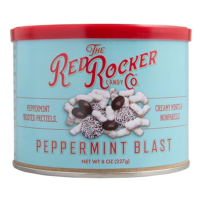 Red Rocker Candy - Pack of 2 - Peppermint Blast - 8 oz. Resealable Cans