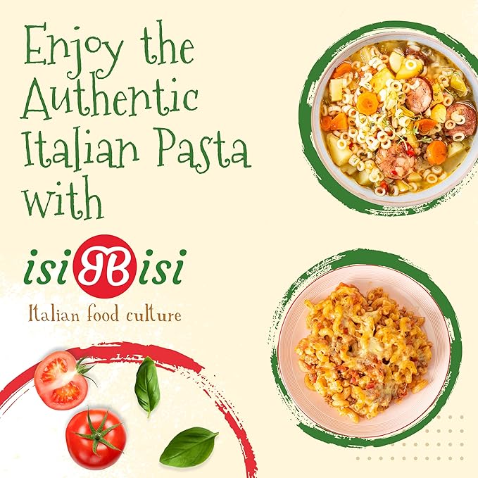 isiBisi 5 Pack Mix 3-Pack Elbow and 2-Pack Tubetti Pasta - Vegan Non-GMO Made in Italy