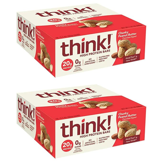 thinkThin High Protein Bars Chunky Peanut Butter 2.1 Ounce (20 Count)