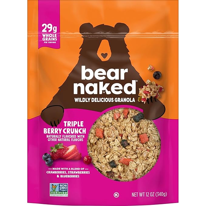 Bear Naked Triple Berry Fit Granola - Non-GMO Kosher Vegan - 12 Oz (Pack of 6)