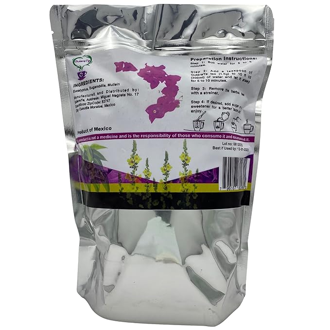 Eucalyptus Bugambilia Mullein Quiere Te Herbal Mix 5.3 oz (150 grams) 1 Pack Up to 100 Cups Resealable bag Eucalipto Bougainvilliea Dried Whole Leaves Product From Mexico 100% Natural