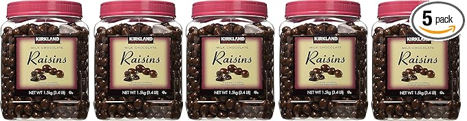 Kirkland Signature hxZBCD Milk Chocolate Raisins 54 Ounce (5 Pack)