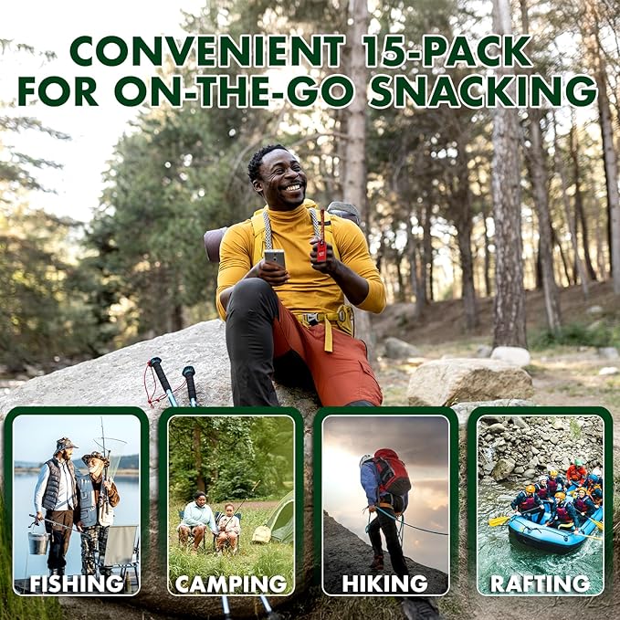 Buffalo Bob's Wild Game Meat Snacks (1oz Stick 15 Pack) Exotic Variety Assortment Sampler Gift for Men/Dad Stocking Stuffer Adventure Enthusiast