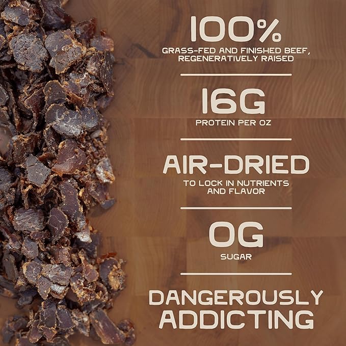 Lineage Provisions 100% Grass Fed Air-Dried Steak - Nutrient-Dense Carnivore Snacks - Tender Beef Jerky Bites - Keto-Friendly Steak Jerky - Zero Sugar Zero Carbs - High Protein Snack - 3-Pack