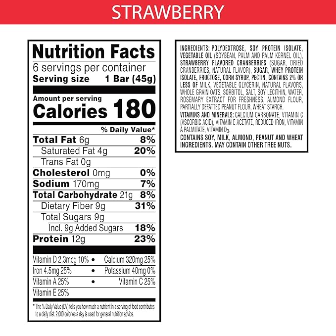 Special K Protein Meal Bars 12g of Protein Good Source of Fiber Strawberry (6 Boxes 36 Bars) (Pack of 2)