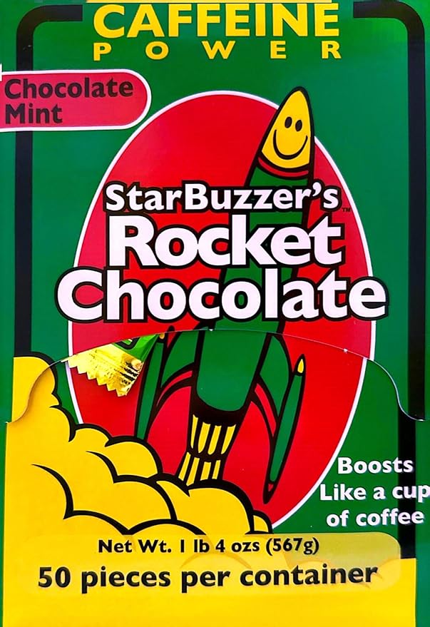 Rocket Chocolate Milk Chocolate Mint Flavored Caffeinated Chocolate Truffles 50 count Mini