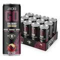 Jocko GO Energy Drink - Keto Vitamin B12 Vitamin B6 Electrolytes L Theanine Magnesium- Energy Boost Sugar Free Nootropic Monk Fruit Blend - 12 Pack (Black Cherry Vanilla)
