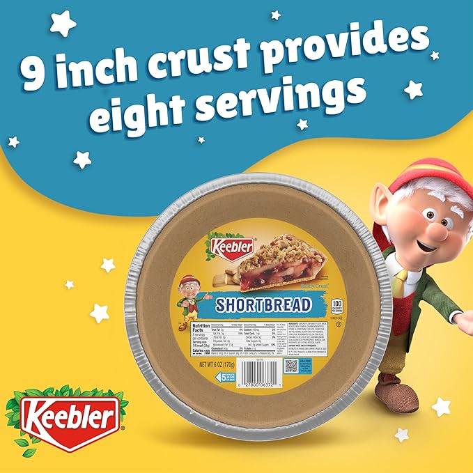 Keebler Ready Crust 9-Inch Shortbread Pie Crusts Premade Pie Crusts For Baking And No-Bake 12 ct