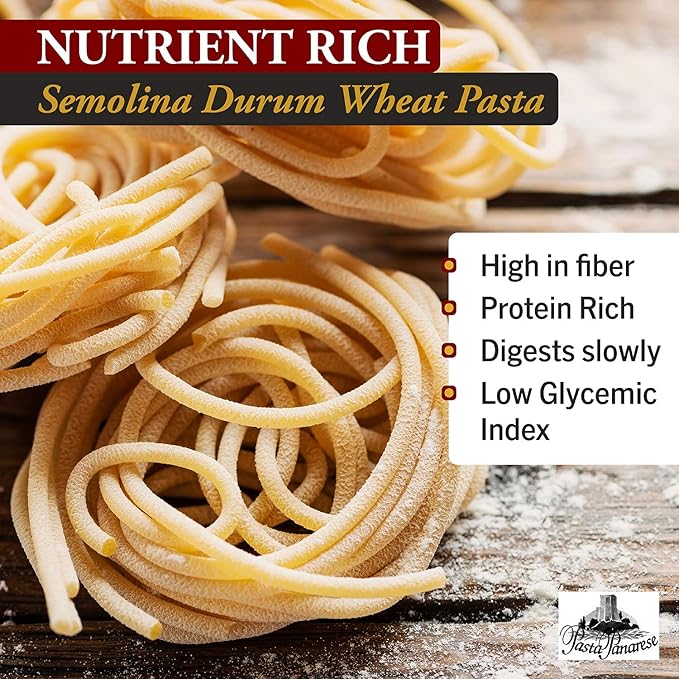 Pasta Panarese Pici Pasta from Italy - Organic Wheat Pasta Made in Italy 500g / 17.63oz (2 pack)
