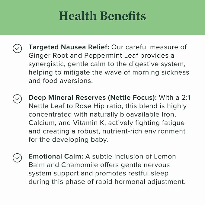 Jade Tea - Organic First Trimester Tea - Nurturing Pregnancy Tea | First Bloom | Gentle Morning Sickness Relief &amp Foundational Prenatal Nutrition | Caffeine-Free | Made In USA (Cinnamon)