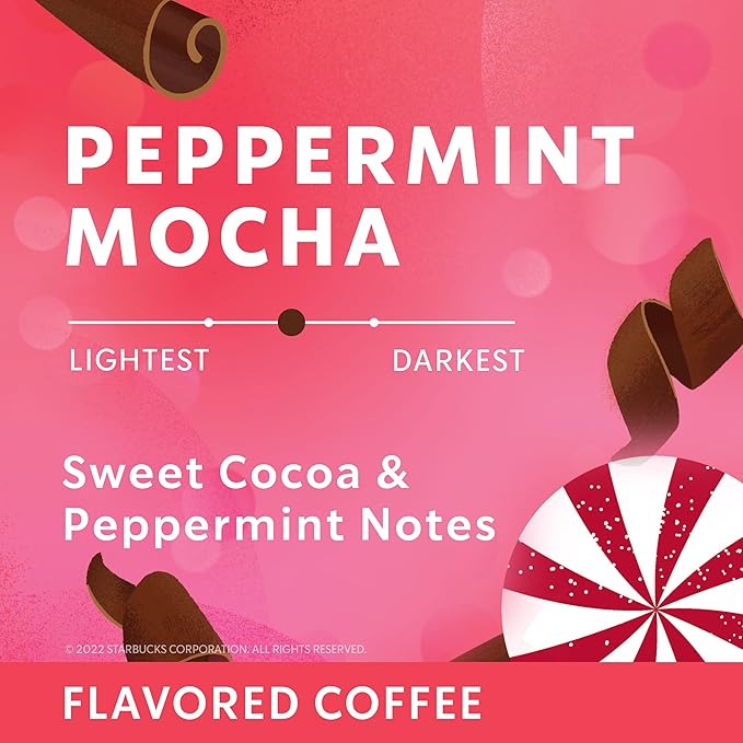 Starbucks Peppermint Mocha Ground Coffee- Peppermint Mocha Blend - 1 bag (17 oz) (Pack of 6)