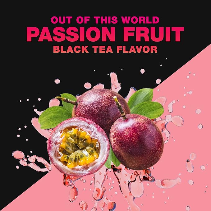 High Caffeine Tea - Highly Caffeinated Passion Fruit Black Tea - Natural Blend High Energy Tea Coffee Alternative With 200mg Caffeine Herbal Tea Coffee Substitute Pack of 14 Biodegradable Tea Bags