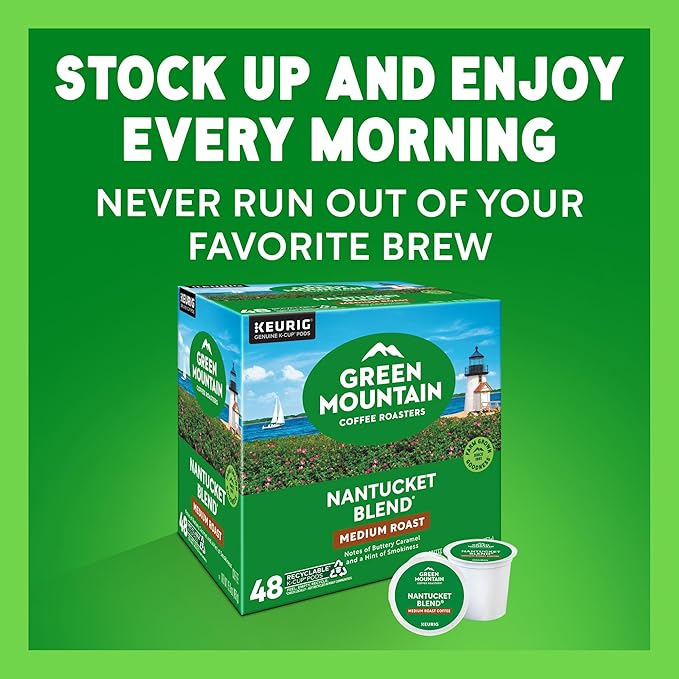Green Mountain Coffee Roasters Nantucket Blend Single-Serve Keurig K-Cup Pods Medium Roast Coffee Pods 48 Count