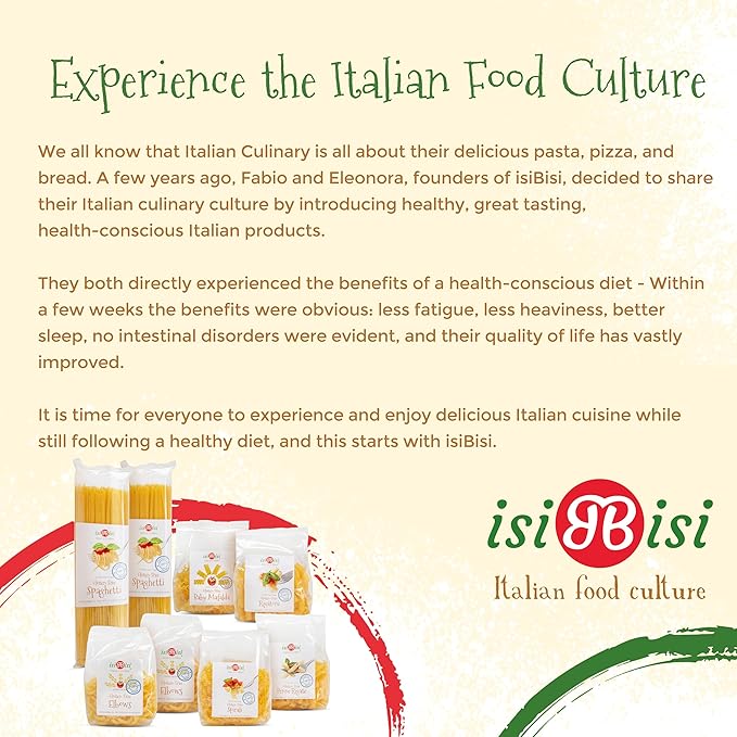 isiBisi Gluten Free Pasta Sampler 8-Pack - Penne Spaghetti Rigatoni Elbow Baby Mafalda Spirali Noodles - Non GMO Vegan Made in Italy
